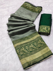 Charulata - Emerald Banarasi Silk Saree