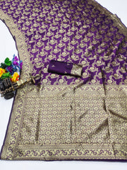 Kavyanshi – Wine Banarasi Silk Saree