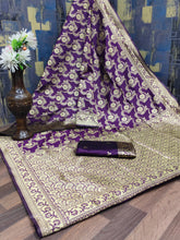 Kavyanshi – Wine Banarasi Silk Saree