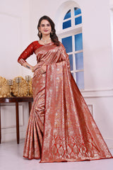 Chandrika Red Banarasi Silk Saree