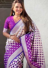 Ishita Purple Banarasi Silk saree