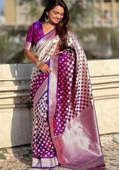 Ishita Purple Banarasi Silk saree