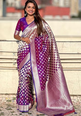 Ishita Purple Banarasi Silk saree
