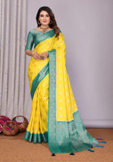 Pavitra Lemon Kanjivaram Silk Saree