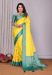 Pavitra Lemon Kanjivaram Silk Saree
