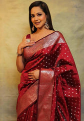 Suhani Maroon Banarasi Silk Saree