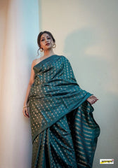 Khushi Teal Banarasi Silk Saree