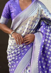 Ishita lavender Banarasi Silk