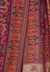 Rajlakshmi- Wine Pashmina Saree With Innovative Blouse Piece