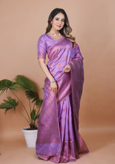 Lavanya Lavender Banarasi Silk Saree