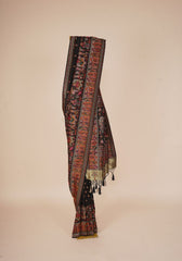 Rajlakshmi- Black Pashmina Saree With Innovative Blouse Piece