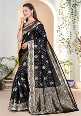 Yashika Black Banarasi Silk Saree
