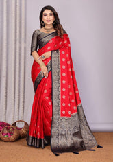 Pavitra Red Kanjivaram Silk Saree