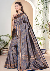 Nishaa N.blue Banarasi Silk saree