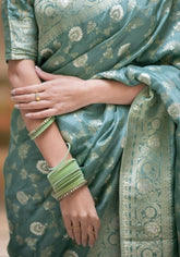 Pihu Light Green Banarasi Silk Saree