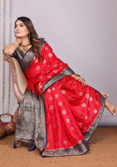 Pavitra Red Kanjivaram Silk Saree