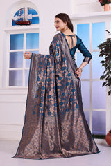 Antara N.blue Banarasi Silk Saree