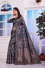 Antara N.blue Banarasi Silk Saree