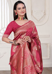 Aura Gajari Banarasi Silk Saree