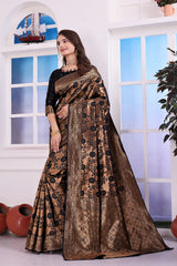 Antara Black Banarasi Silk Saree