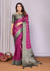 Pavitra Majenta Kanjivaram Silk Saree