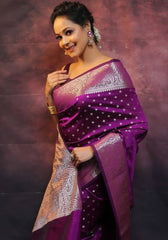 Suhani Wine Banarasi Silk Saree