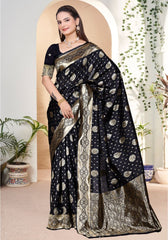Yashika Black Banarasi Silk Saree