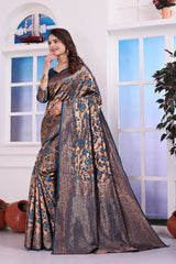 Gehna Morepeach Banarasi Silk Saree