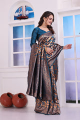 Gehna Morepeach Banarasi Silk Saree