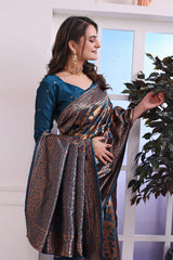 Gehna Morepeach Banarasi Silk Saree