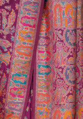Tanirika – Wine Naylon Sillk Saree with Vibrant Minakari Detailing