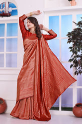 Aarohi Red Banarasi Silk Saree