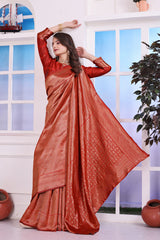 Aarohi Red Banarasi Silk Saree