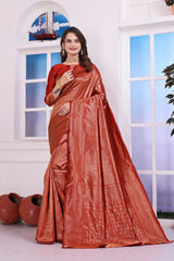 Aarohi Red Banarasi Silk Saree