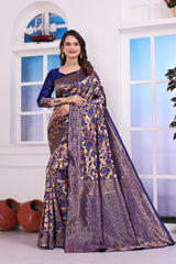 Gehna N.blue Banarasi Silk Saree