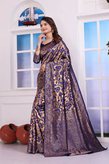 Gehna N.blue Banarasi Silk Saree