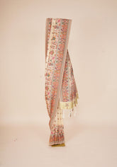 Rajlakshmi- Beige Pashmina Saree With Innovative Blouse Piece