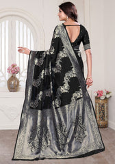 Aura Black Banarasi Silk Saree