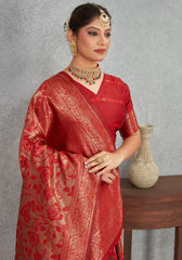 Gehna Red Banarasi Silk Saree