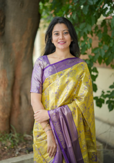 Roopshree Gold Kanjivaram Silk Saree