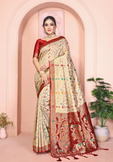 Samaira Maroon Organza Silk Saree