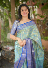 Roopshree Teal Kanjivaram Silk Saree