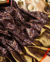 Incomparable Wine Soft Banarasi Silk Saree With Luxuriant Blouse Piece