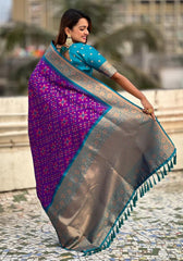 Jasmine Purple Banarasi silk saree