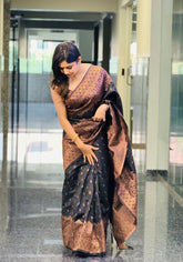 Jiya Black Banarasi Silk Saree