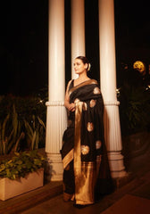 Hasti Black Kanjivaram Silk Saree