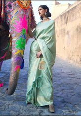 Akira Pista Banarasi Silk Saree