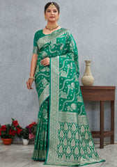 Sita Green Banarasi Soft Silk Saree