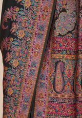 Glamorous Black Pashmina Saree With Artistic Minakari Work