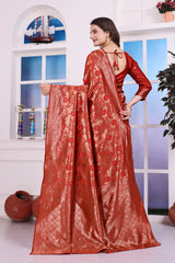 Antara Red Banarasi Silk Saree